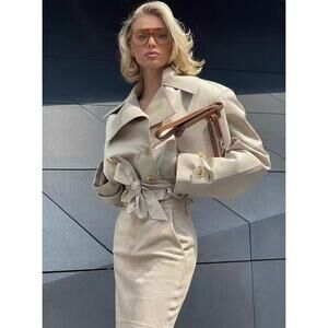 HELSA oversized cropped trench